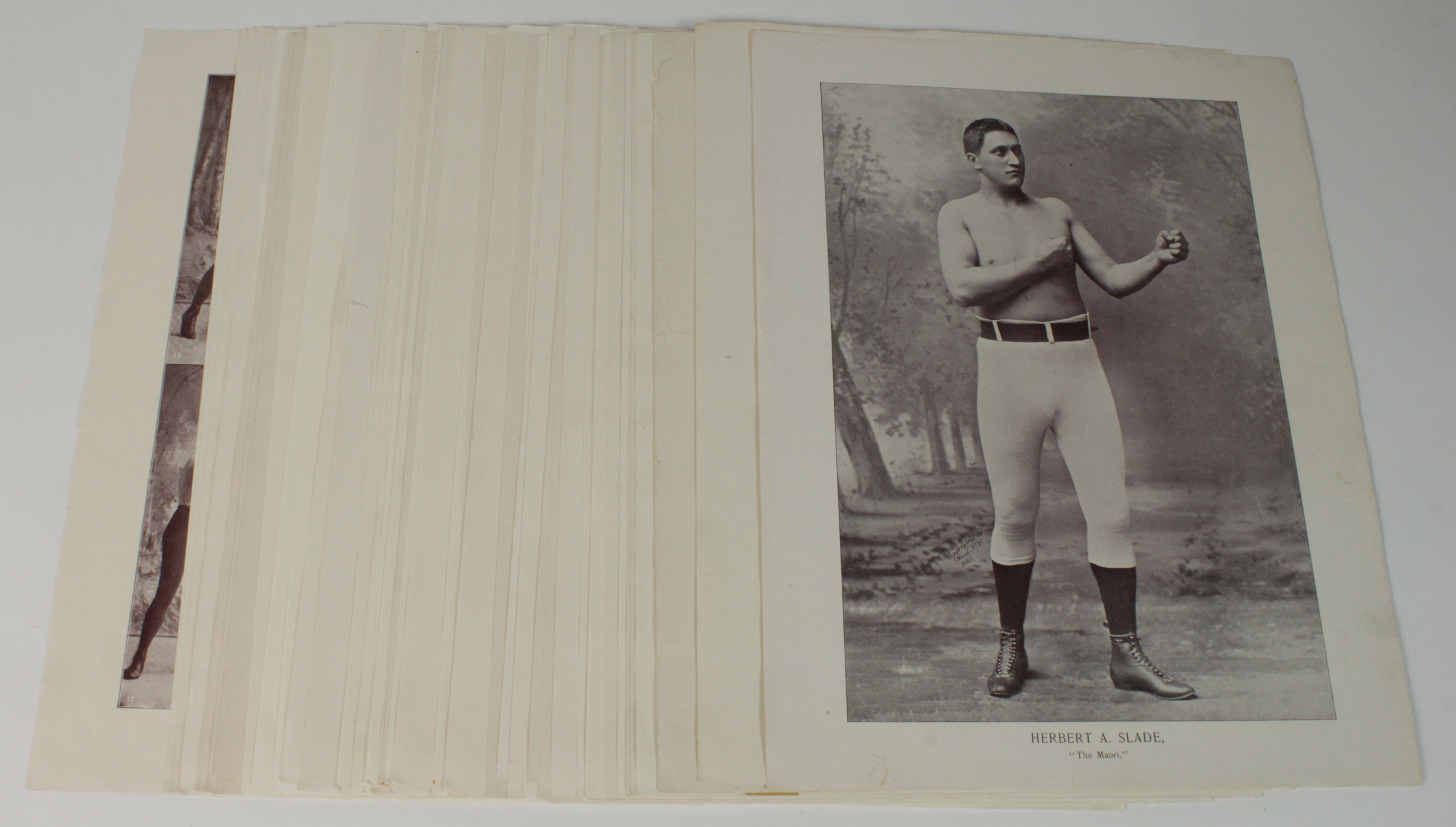 Boxing - an interesting late Victorian range of inserts 'Portrait Gallery Of Pugilists'. (approx