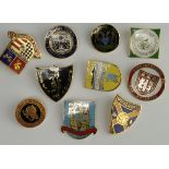 Football badges (10) - various.