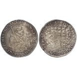 German State Saxony-Albertine silver Thaler 1631 HI, 'U' in legend, KM# 132, lightly toned VF/GVF,
