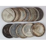 Canada Dollars (12) 1945, 49, 58, 64x2, 65x4 & 67x3. Mixed grades