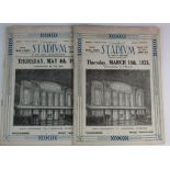 Boxing programmes - Liverpool Stadium 16/3/1933 and 4/5/1933 (2)