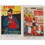 Byrrh Adverts, 3 scarce cards awarded 5th prize in the Byrrh Tonic (France) competition of 1906,