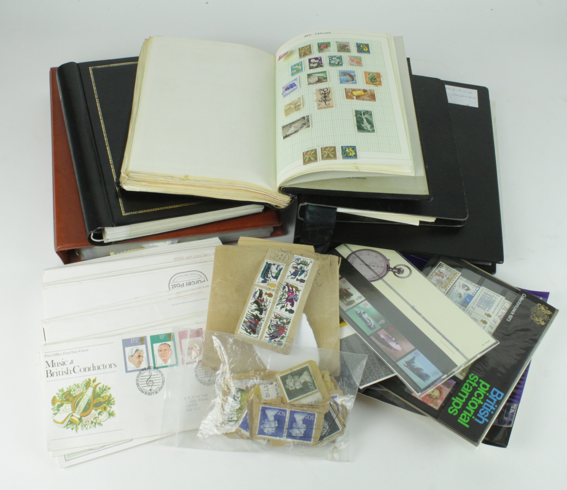 GB - box of various material in albums and loose, inc stamps, covers, and a binder of Philatelic