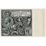 GB - 1929 PUC £1 black SG438 Unmounted Mint with wing margin (this with tiny gum disturbance),