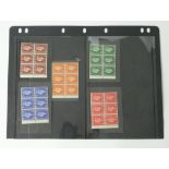 GB - KGVI 1937-47 dark colours booklet panes of 6, all INV WMK, trimmed perfs SG462bw, 463bw, 464cw,