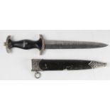 Dagger: A copy of a Model 1933 SS EM dagger. Black wooden grip with Nazi Eagle & SS Runes. Blade
