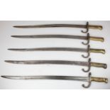 Bayonets: Chasspot bayonets without scabbards as follows: 1) St Etienne: 1868, 1871, 1869, 1871.