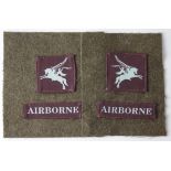 Airborne printed Pegasus titles, 2x sets mounted on cloth backing. Sold As Seen