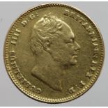 Half Sovereign 1837 cleaned F-GF, weak reverse centre, possible ex button mount therefore.