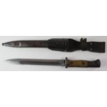 Bayonet scarce WW1 model 84-98 saw back dated 1915 by Erfurt in its metal scabbard with frog