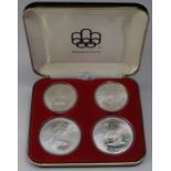 Canada Four coin Silver BU set 1975 "Olympics" cased as issued