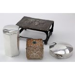 Three modern silver boxes and a silver match-box holder hallmarked Birmingham, 1903. Weight 3¾ oz