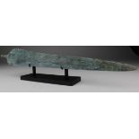 Bronze Age Sword with Ribbed Section, C. 1200 - 800 B.C. Ancient Greek. Cast bronze sword. Solid