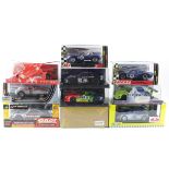 Slot Cars. Nine boxed slot car models, makers include MRRC, MSC, Fly Racing, Revell, etc.,