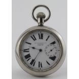 World War I, British military open faced pocket watch by H. Williamson Ltd, The black dial with