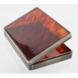 Silver & tortoiseshell (prob.) box, foreign made, probably Continental. Re-hallmarked London,