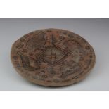 Indus Valley Pottery Small Plate, C. 3300 - 2000 B.C. Harappan Culture terracotta plate with painted