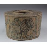 Indus Vallery Pottery Pyxis, C. 3300 - 2000 B.C. Harappan Culture terracotta pyxis with painted