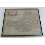 Morden (Robert). Somersetshire, hand coloured engraved map, circa late 17th century, framed &