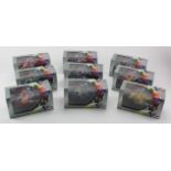 Scalextric MotoGP. Nine boxed Scalextric MotoGP models, comprising Valentino Rossi (C6020); Makoto