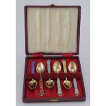 Boxed set of six silver & enamel Norwegian coffee spoons. Marked “925S NORNE N”. Weight of silver is