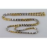 18ct two colour gold "popcorn" link necklace, weight 5.3g.