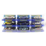 Scalextric. Nine boxed Scalextric models, comprising Aston Martin DBR9 (C3196); MGB 1964 Sebring (