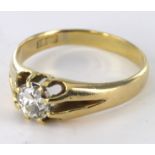 18ct Gold Solitaire Diamond Ring approx 0.60ct weight size U weight 5.3g