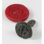 Bristish Medieval Seal Matrix, ca. 1300 AD. Cast stamp seal with depiction of Agnus Dei / lamb of