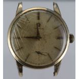 Gents Omega gold plated wristwatch circa 1954 (serial number 14561929). The gilt dial with gilt