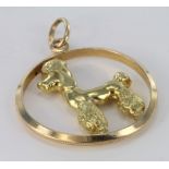 18ct Gold French Poodle Pendant weight 5.2g