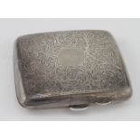 Very attractively engraved silver cigarette case hallmarked RP Birm. 1921. Weight 2 ¾ oz approx.