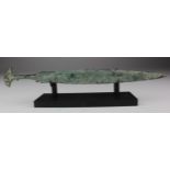 Bronze Age Dagger with Handle, C. 2200 - 1100 B.C. Western Asiatic, Luristan. Cast bronze dagger