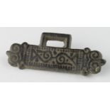 Saxon Zoomorphic Belt Fitting, ca. 800 AD. Flat section with elaborately decorated central panel;