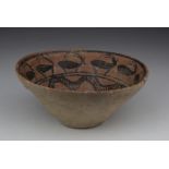 Indus Valley Pottery Bowl, C. 3300 - 2000 B.C. Harappan culture terracotta Bowl decorated with