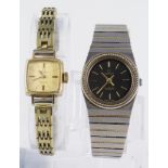 Two Ladies Omega Wristatches. The first a mid-size Constellation Quartz on an Omega bracelet, the