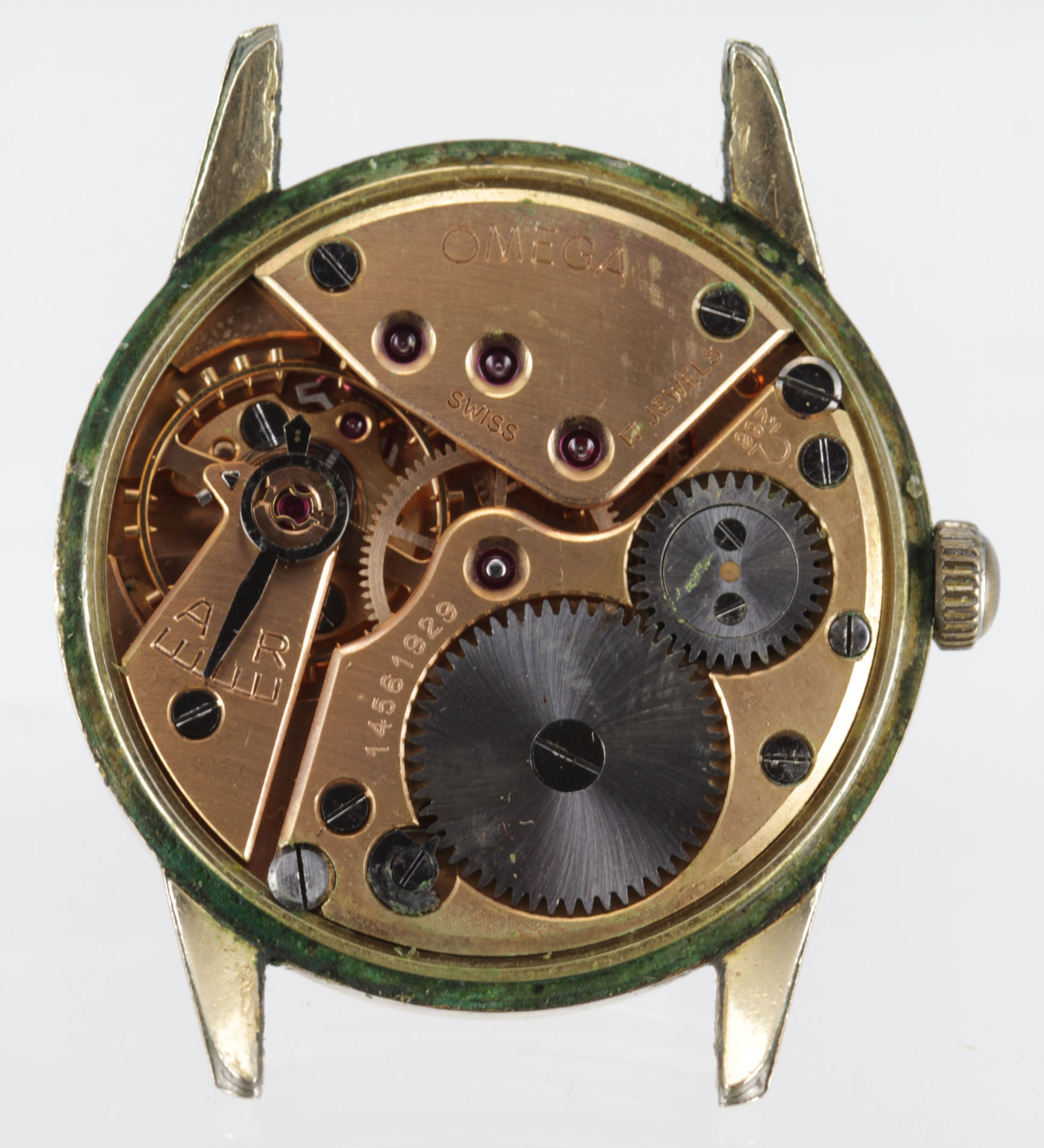 Gents Omega gold plated wristwatch circa 1954 (serial number 14561929). The gilt dial with gilt - Image 2 of 2