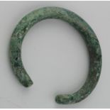 Bronze Age Halstatt Bronze Open Bracelet, C. 1200 - 800 B.C. Halstatt Culture Bronze Bracelet.