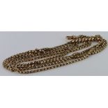 9ct gold "Muff" chain, length approx 155cm, weight aprox 33.8g