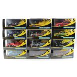 Scalextric. Twelve boxed Scalextric models, comprising Xerox F1 (C2440); Dallara Indy (C2515);