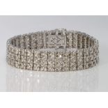 18ct white gold diamond bracelet consisting thirty seven solid articulated links each set with