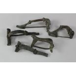 Lot of 5 Celtic and Roman Bronze Brooches, C. 200 - 400 A.D. Knee, Trumpet and other brooches.
