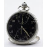 Gents open face pocket watch by A. Lunser Berlin. The black dial with arabic numerals and two