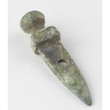 Viking Sword Shaped Amulet, ca. 700 AD, Scandinavian, flat section amulet, shaped as sword or