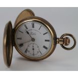 Gents full hunter gold plated pocket watch by the Lancashire watch co. Ltd, Prescot England. The