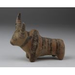 Indus Valley Pottery Bull Figurine, C. 3300 - 2000 B.C. Harappan Culture Terracotta Bull Figurine.