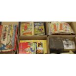 Childrens annuals & games. A quantity of childrens annuals, games, darts, model railway, etc.