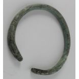 Bronze Age Halstatt Bronze Open Bracelet , C. 1200 - 800 B.C. Halstatt Culture Bronze Bracelet