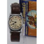 In its original box. West End Watch Co. Bombay-Calcutta mid size wristwatch, working when