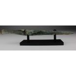 Bronze Age Sword with Handle, C. 1200 - 800 B.C. Ancient Greek. Cast bronze sword. Solid blade